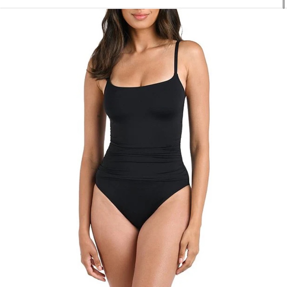 NWT La Blanca Island Goddess One Piece Swimsuit Black Sz 2